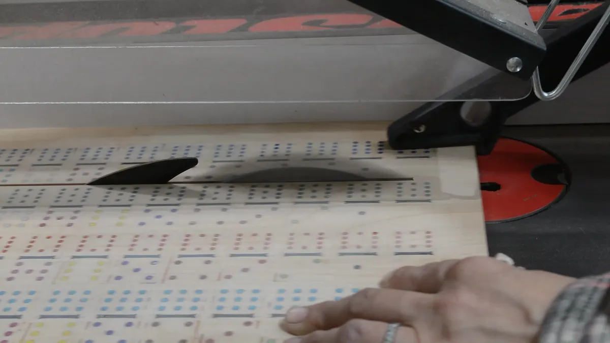 Mexican Train Dominoes — Step 5: Cut out strips
