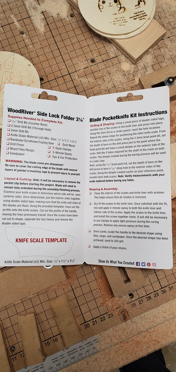 WoodRiver Side Lock Folder Scales — Pocketknife Scale Instructions (image 3)