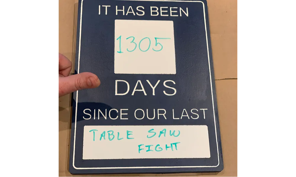 Days Since Our Last Incident Sign - image 1