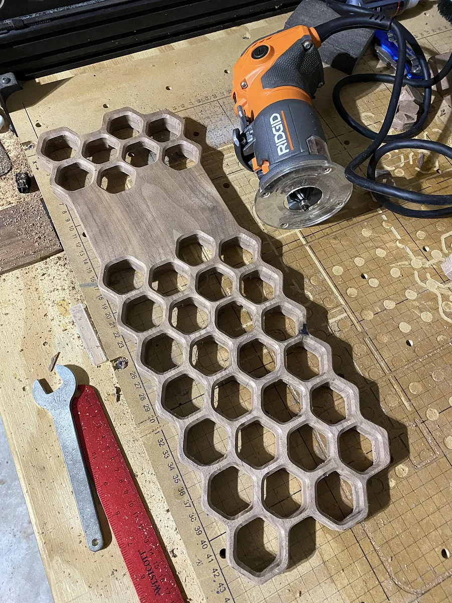 Honeycomb Egg Trivet — Cleaning up