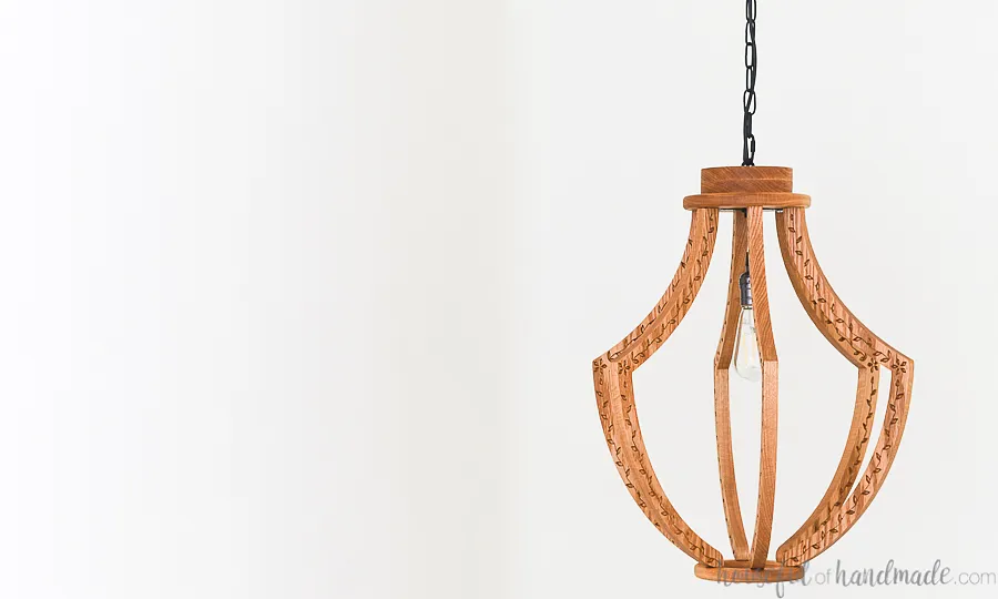 Carved Wood Light Fixture - image 1