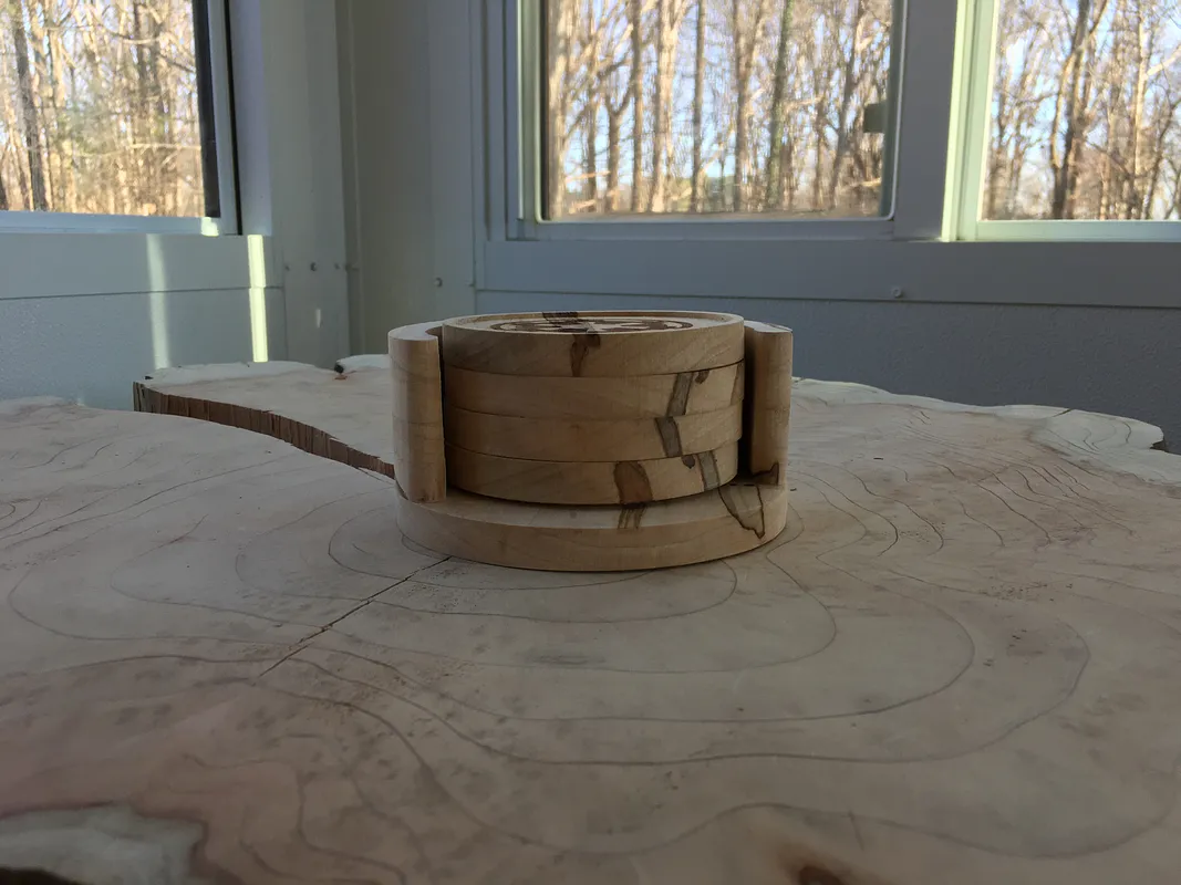 Set of 4 coasters with holder - image 5