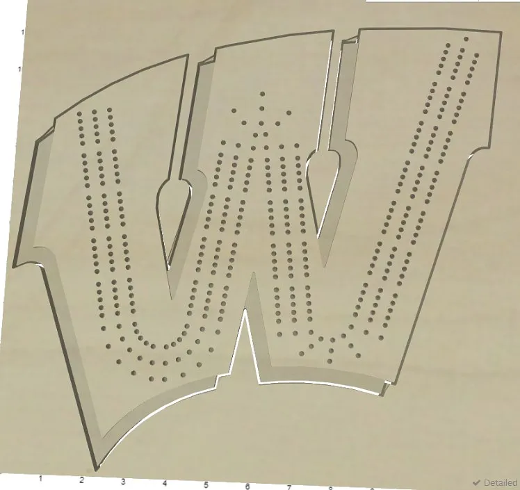 W Cribbage Board - V3 - image 1