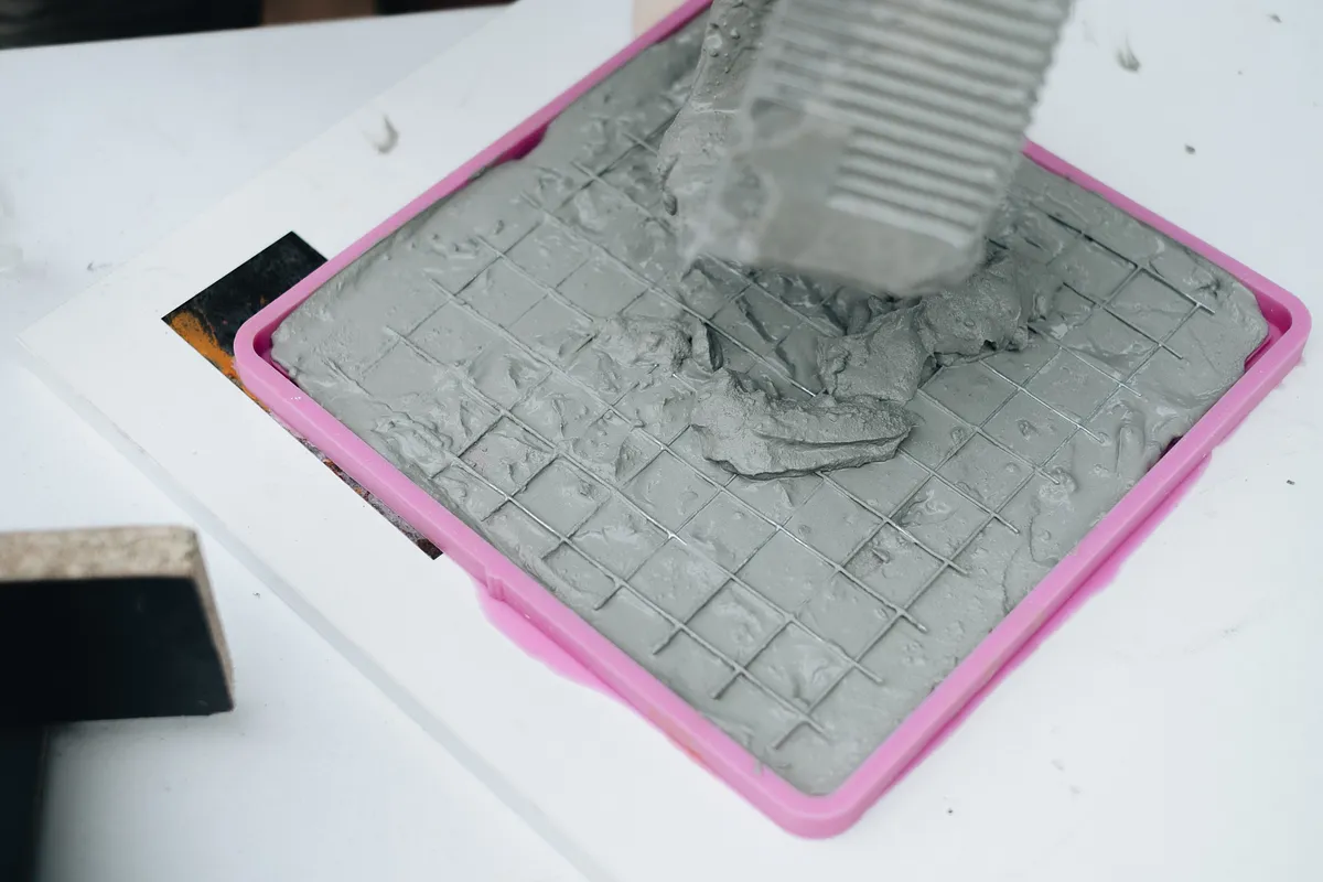 Concrete Chess Set — Pouring the concrete