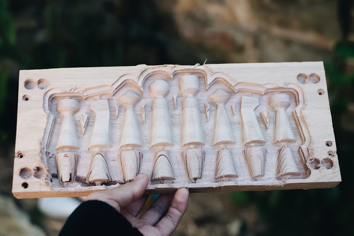 Concrete Chess Set — Carving Chess Pieces (image 2)