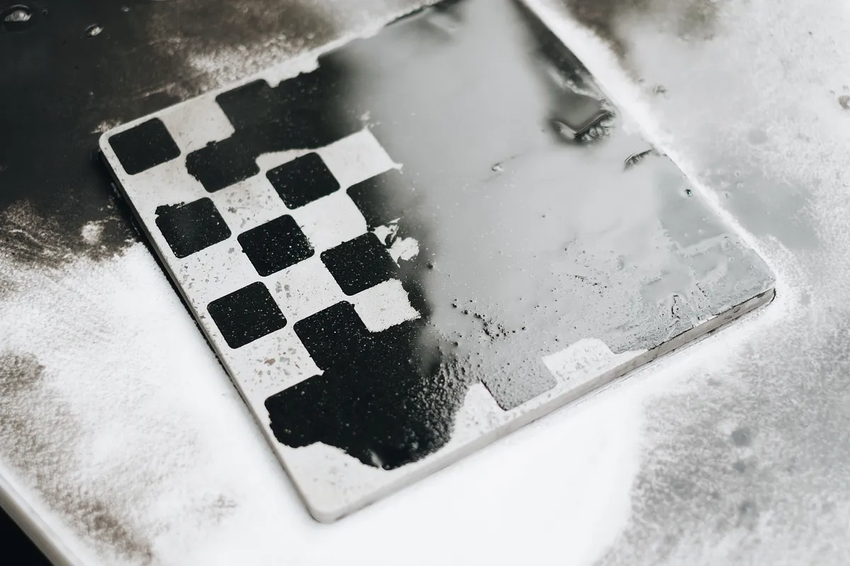 Concrete Chess Set — Pouring the concrete (image 2)