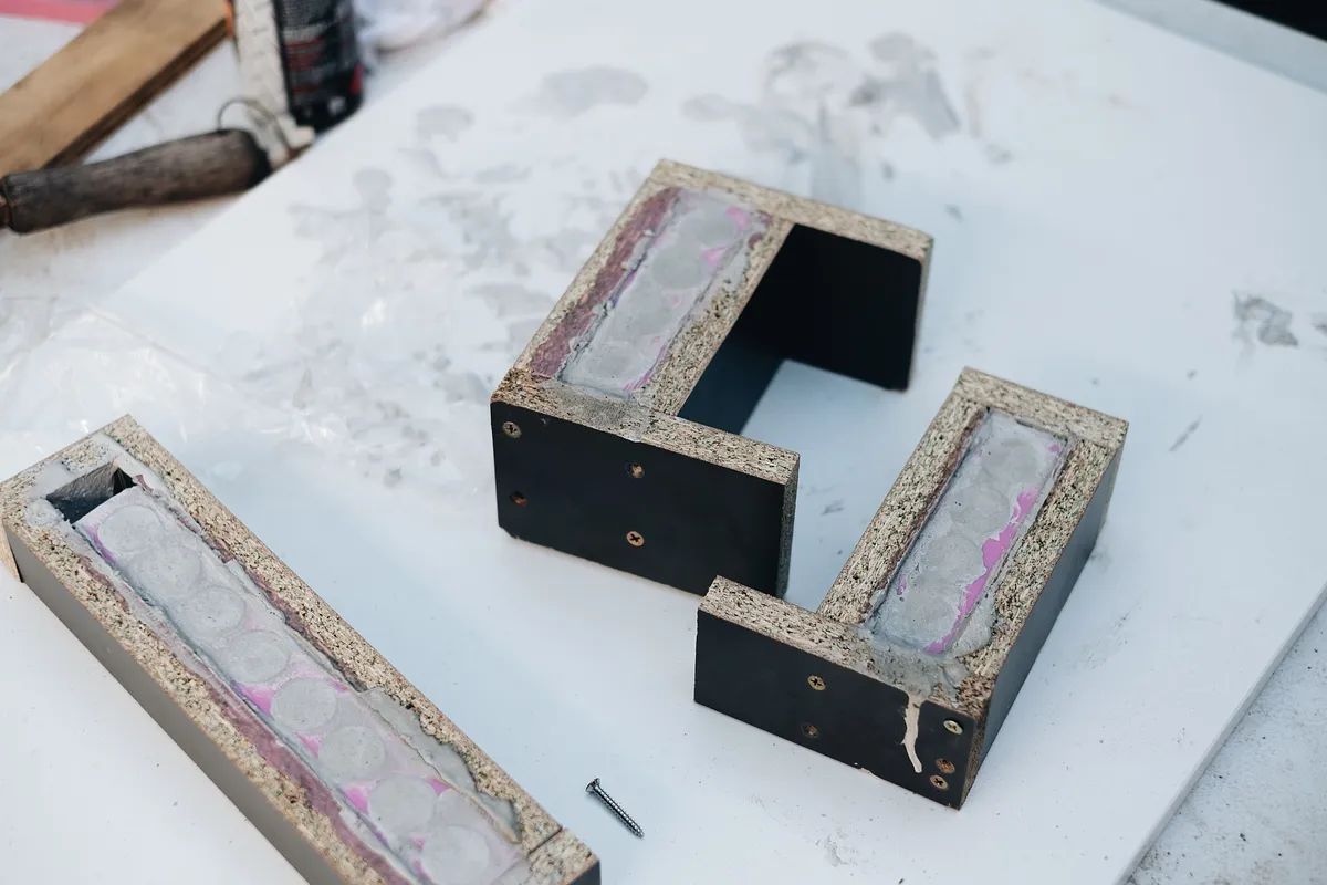 Concrete Chess Set — Pouring the concrete (image 4)