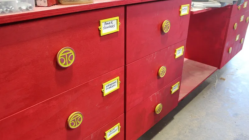 Label Holder for Workshop Drawers — Prime and Paint, and Install