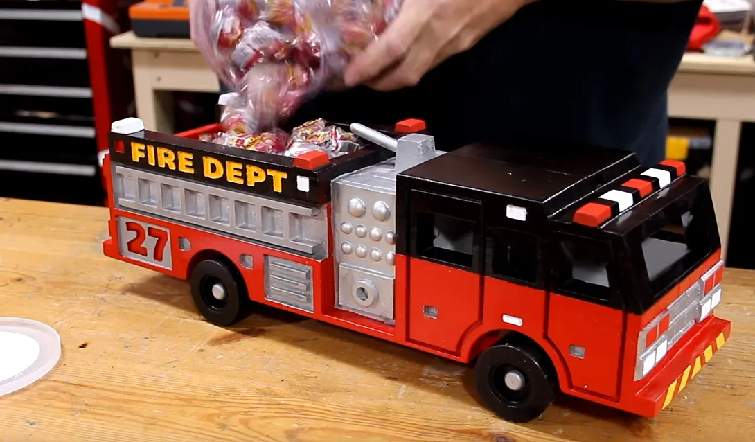 Fire Engine — Paint the Fire Engine and Attach the Wheels