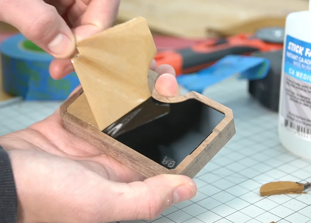 Minimal EDC Wood & Leather Wallet — Installing Insert & Finish (image 3)