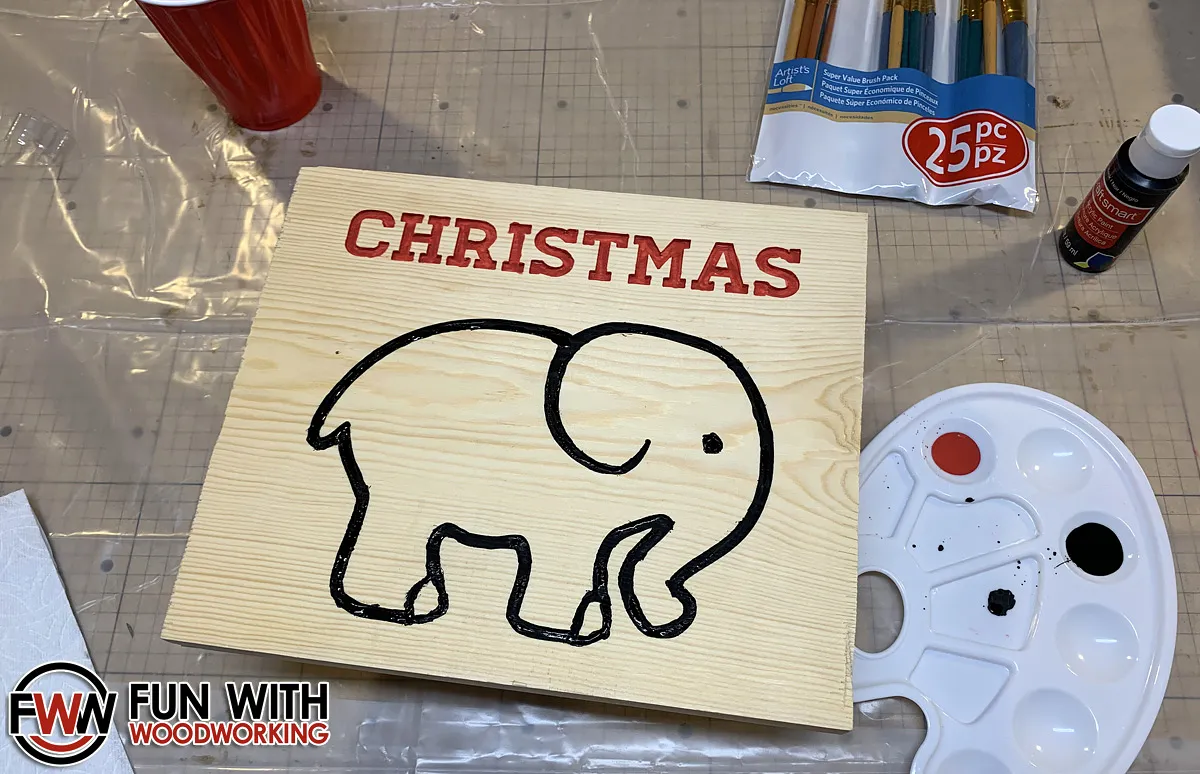 The Ultimate White Elephant Gift — Paint the words and Elephant outline (image 2)