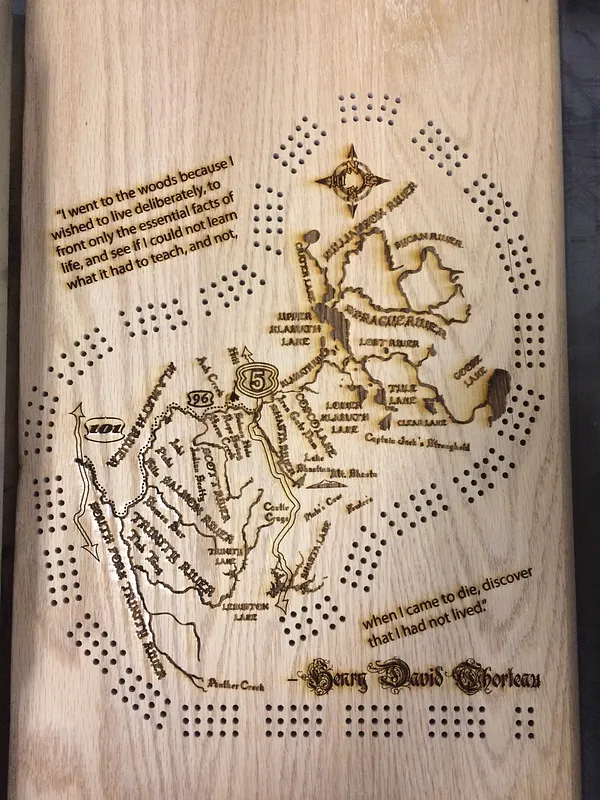 Klamath River Watershed Cribbage Board - image 1