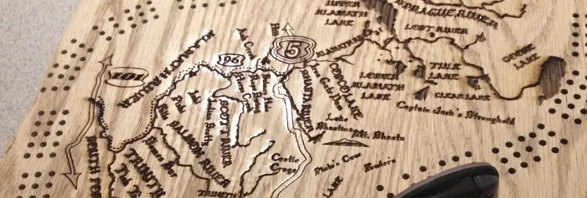Klamath River Watershed Cribbage Board — make your artwork in Illustrator (image 2)