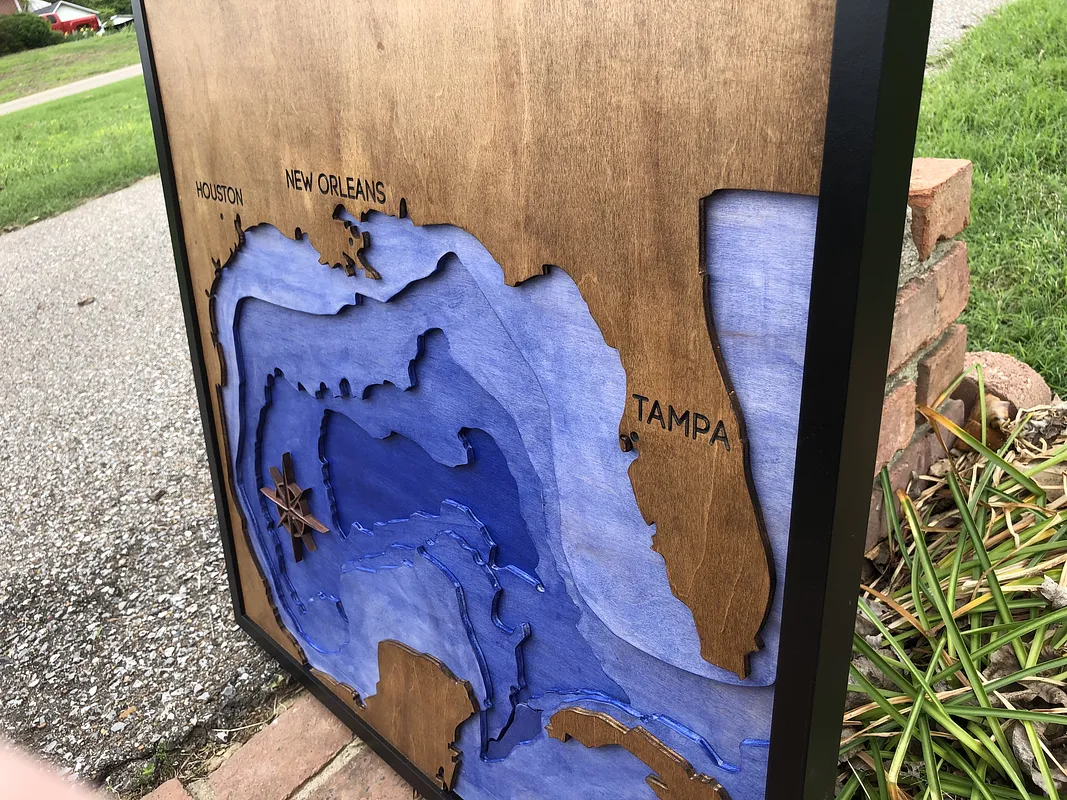Gulf of Mexico 2D Topo Map - image 1