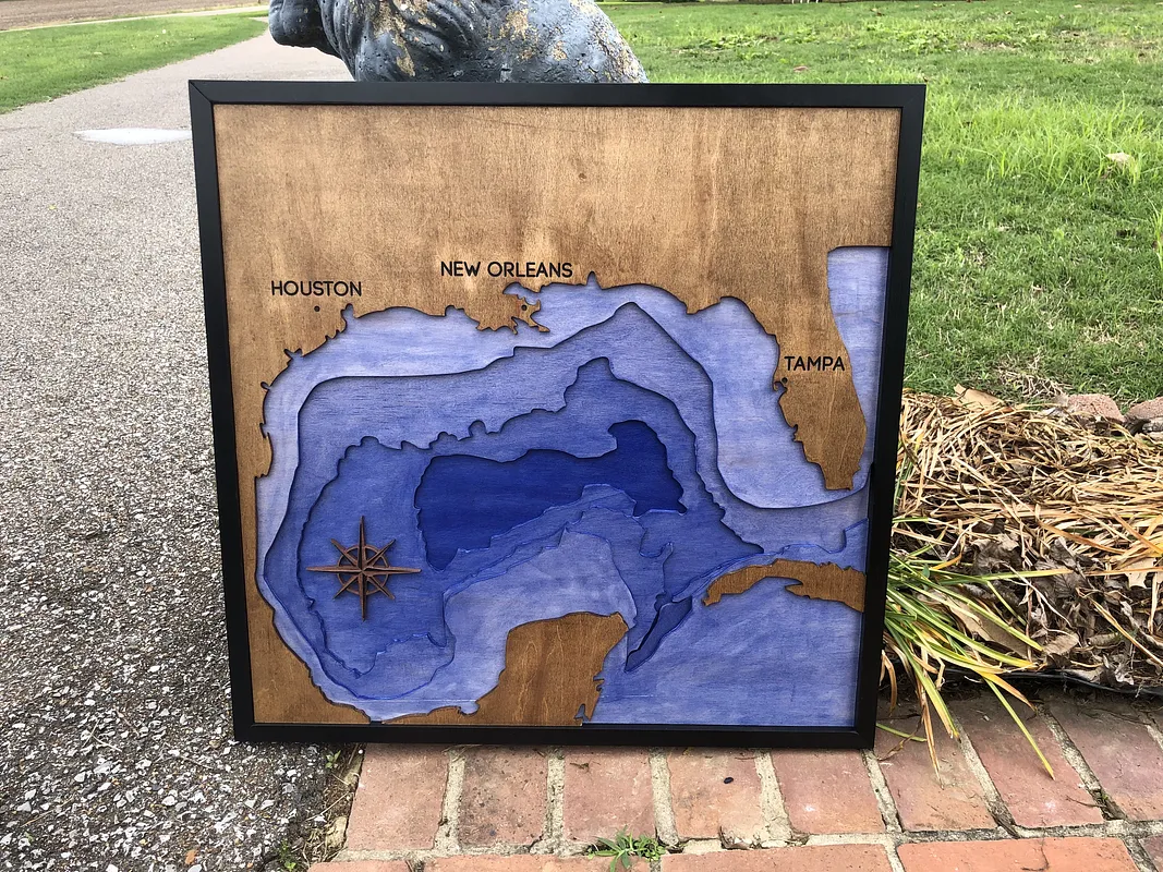 Gulf of Mexico 2D Topo Map - image 2