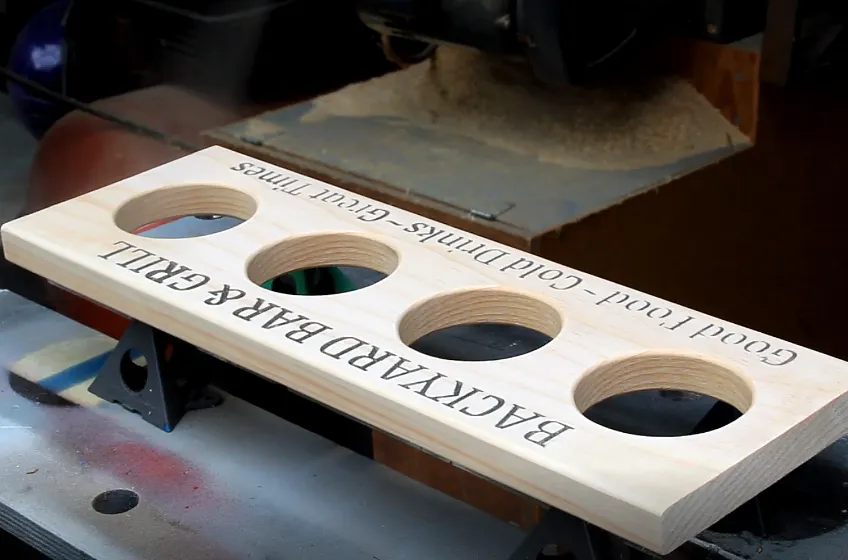 Beer Flight Glass Carriers — Painting Carved Text