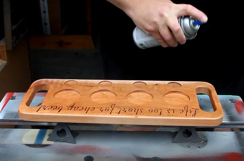 Beer Flight Glass Carriers — Applying a Finish