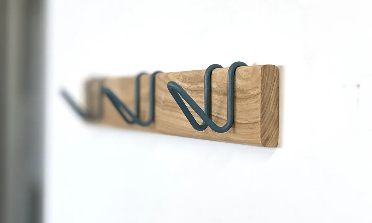 Wood and wire coat rack - image 1