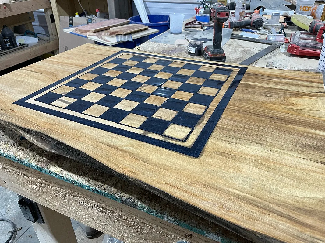 Epoxy Inlay Chess Board - image 1