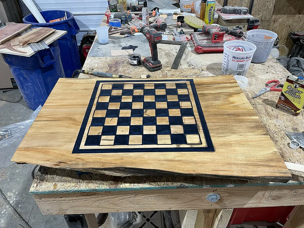 Epoxy Inlay Chess Board - image 2