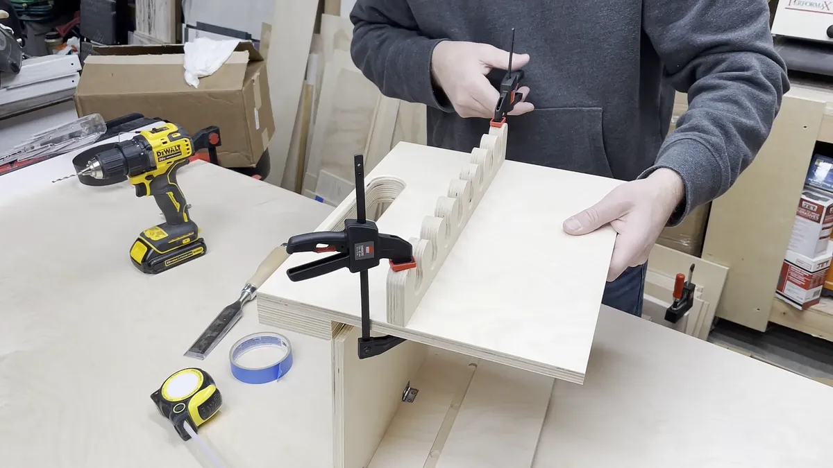Wall Mounted Chisel Rack With Built In Stand — Attach Chisel Support To Back (image 3)