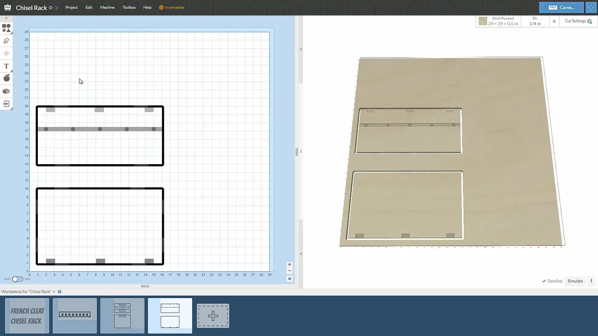 Wall Mounted Chisel Rack With Built In Stand — Create Parts In Easel Software (image 6)