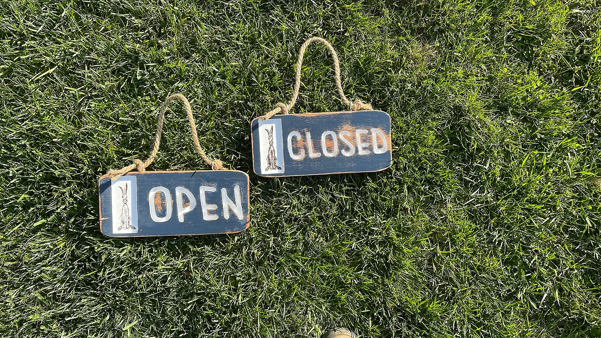 Open and Closed Signs with Place for Logo - image 1