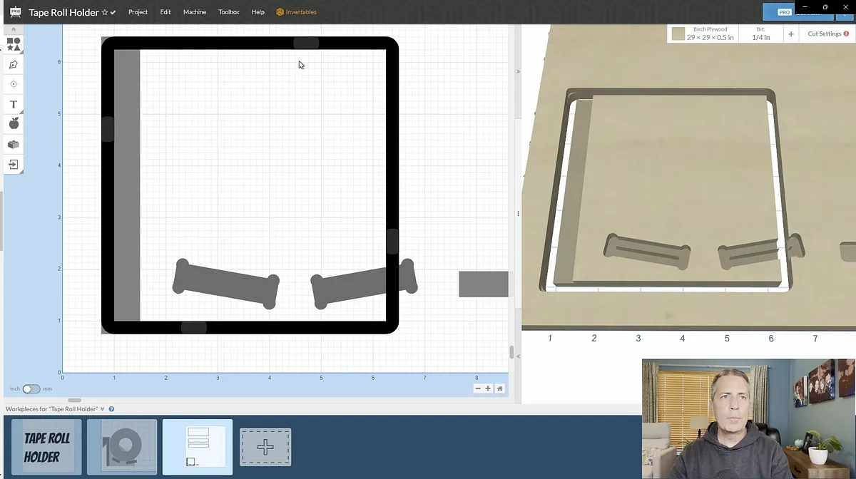 Tape Roll Holder with Hidden Shelf — Create Parts In Easel Pro Software (image 16)