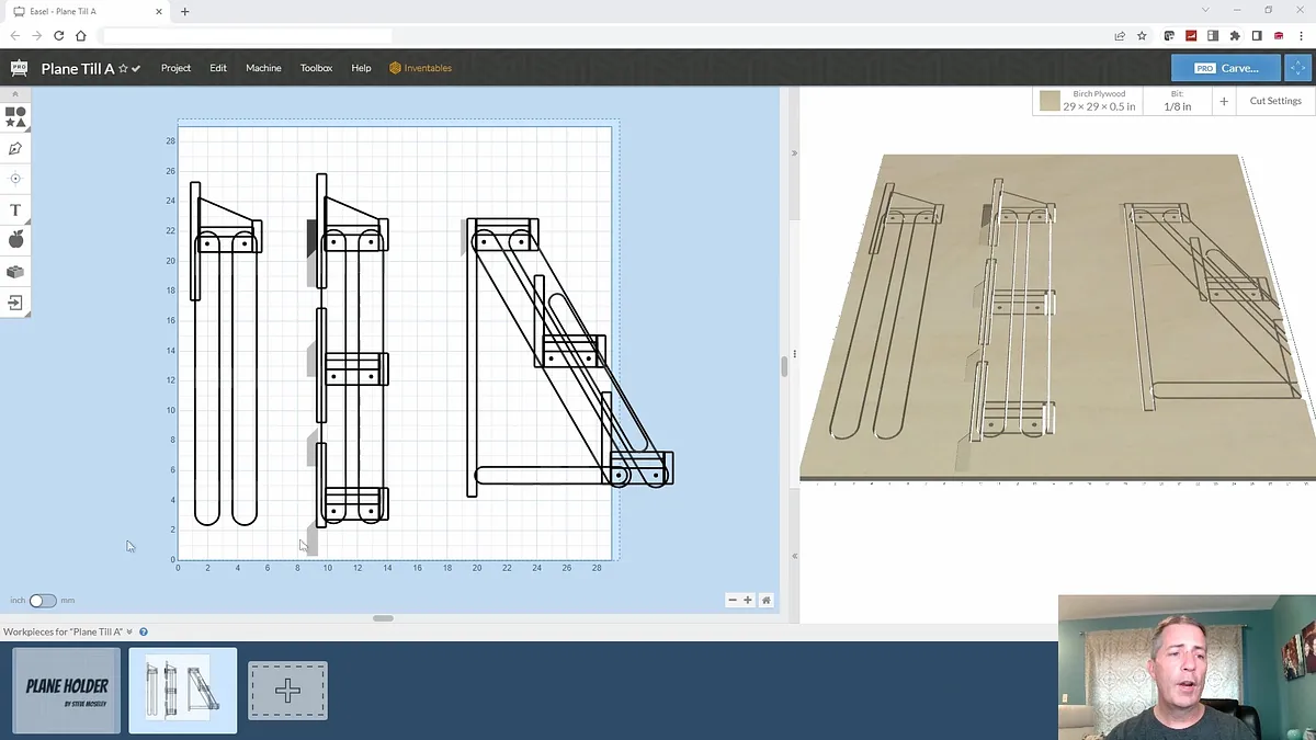 Hand Plane Holder — Create Parts In Easel Pro Software