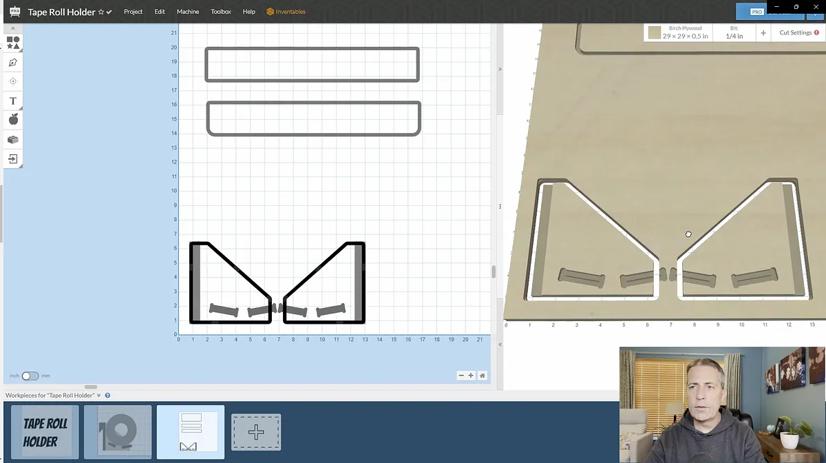 Tape Roll Holder with Hidden Shelf — Create Parts In Easel Pro Software (image 19)