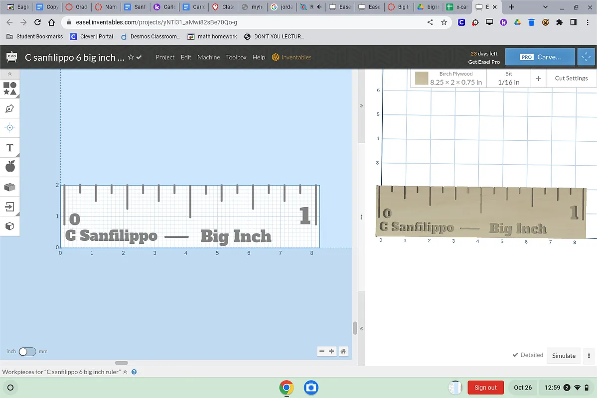C sanfilippo 6 big inch ruler - image 1