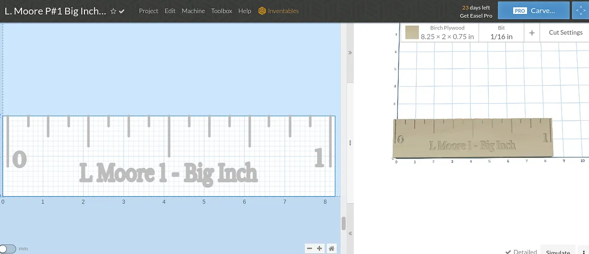 L. Moore P#1 Big Inch Ruler - image 1