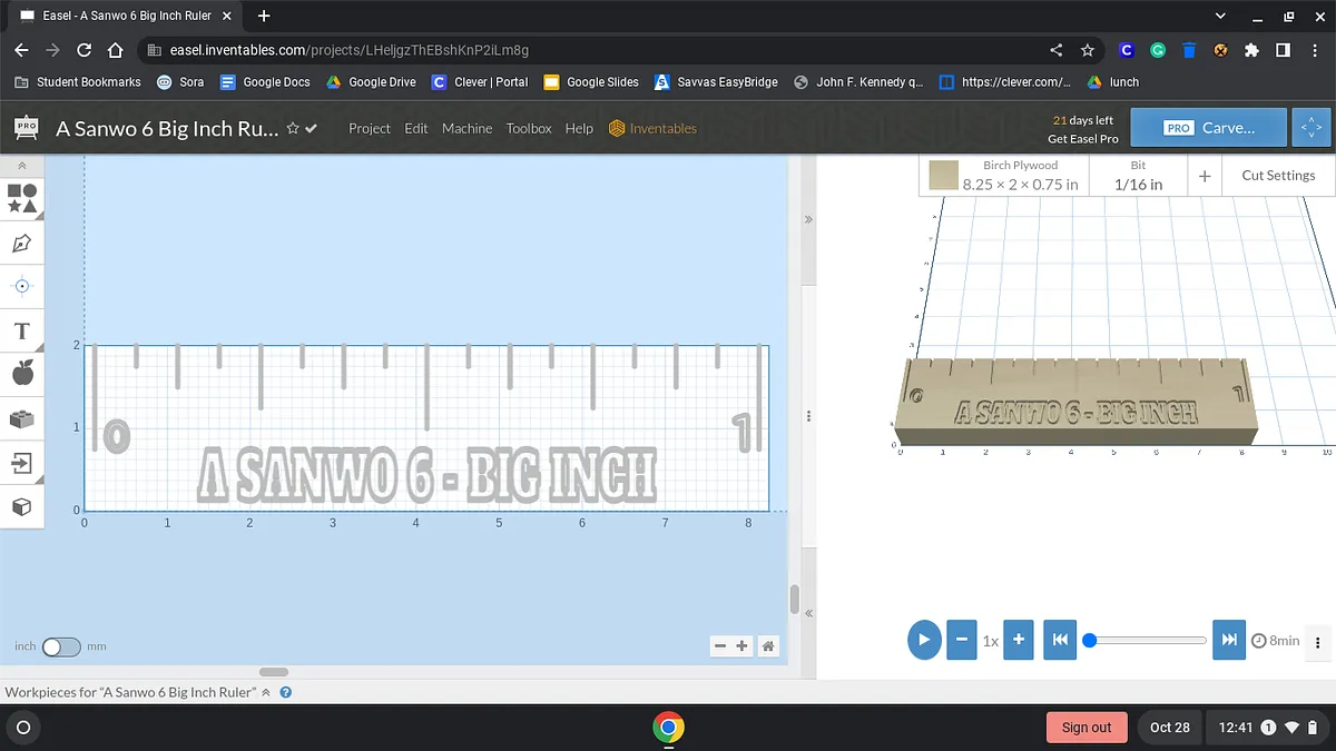 A Sanwo 6 Big Inch Ruler - image 1