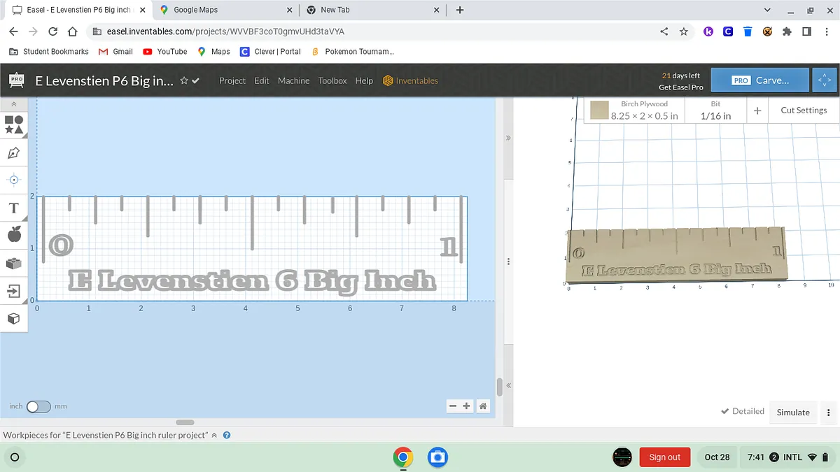 E Levenstien P6 Big inch ruler project - image 1