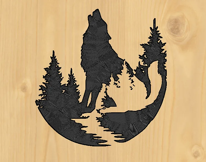 Wolf Howling Outline  - image 1