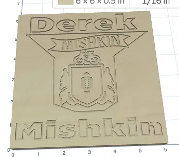 D Mishkin 1 Green-Name Plate - image 1