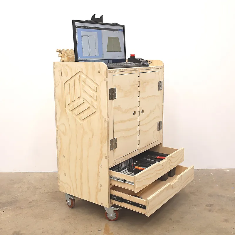 Computer Cabinet/Stand w/ Monitor Lift - image 1