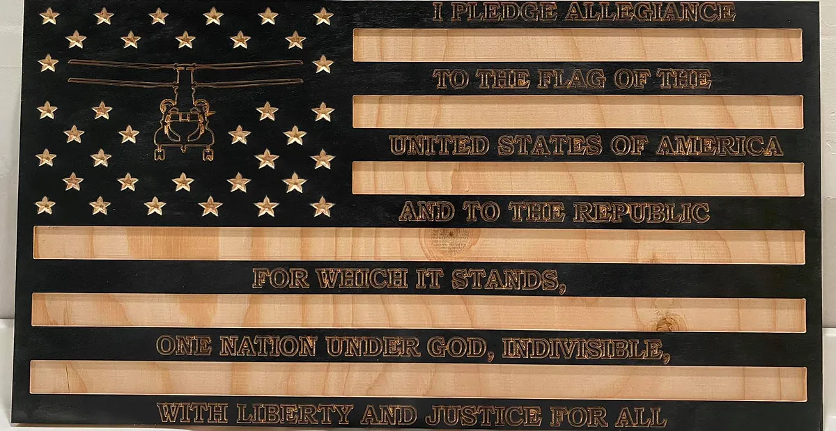 CH 47 Pledge flag whole carve - image 1