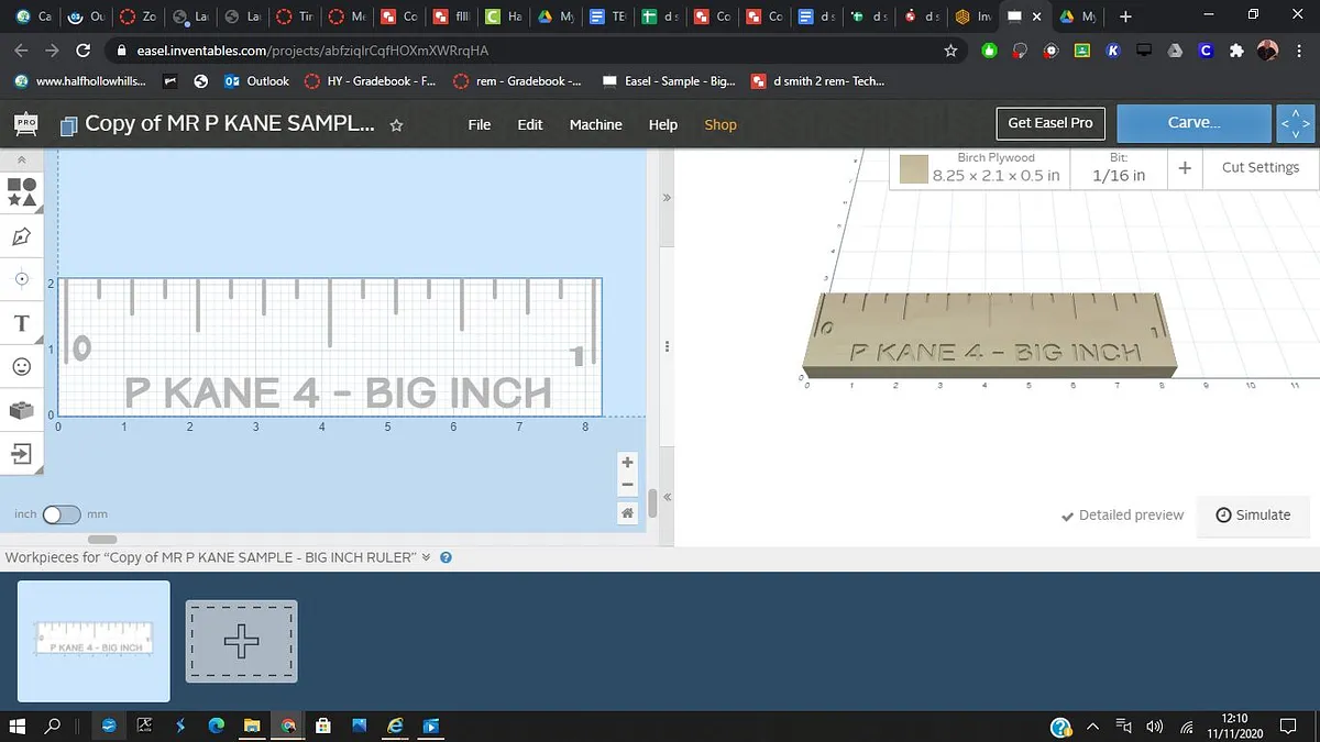 Copy of MR P KANE  SAMPLE - BIG INCH RULER - image 1