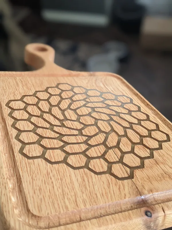 Charcuterie or Cutting Board with Hexagons - image 3