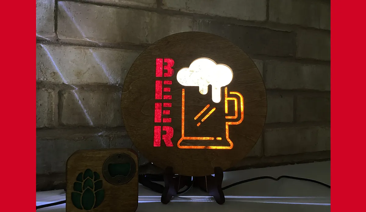 Beer Sign and Matching Coaster/Bottle Opener - image 1