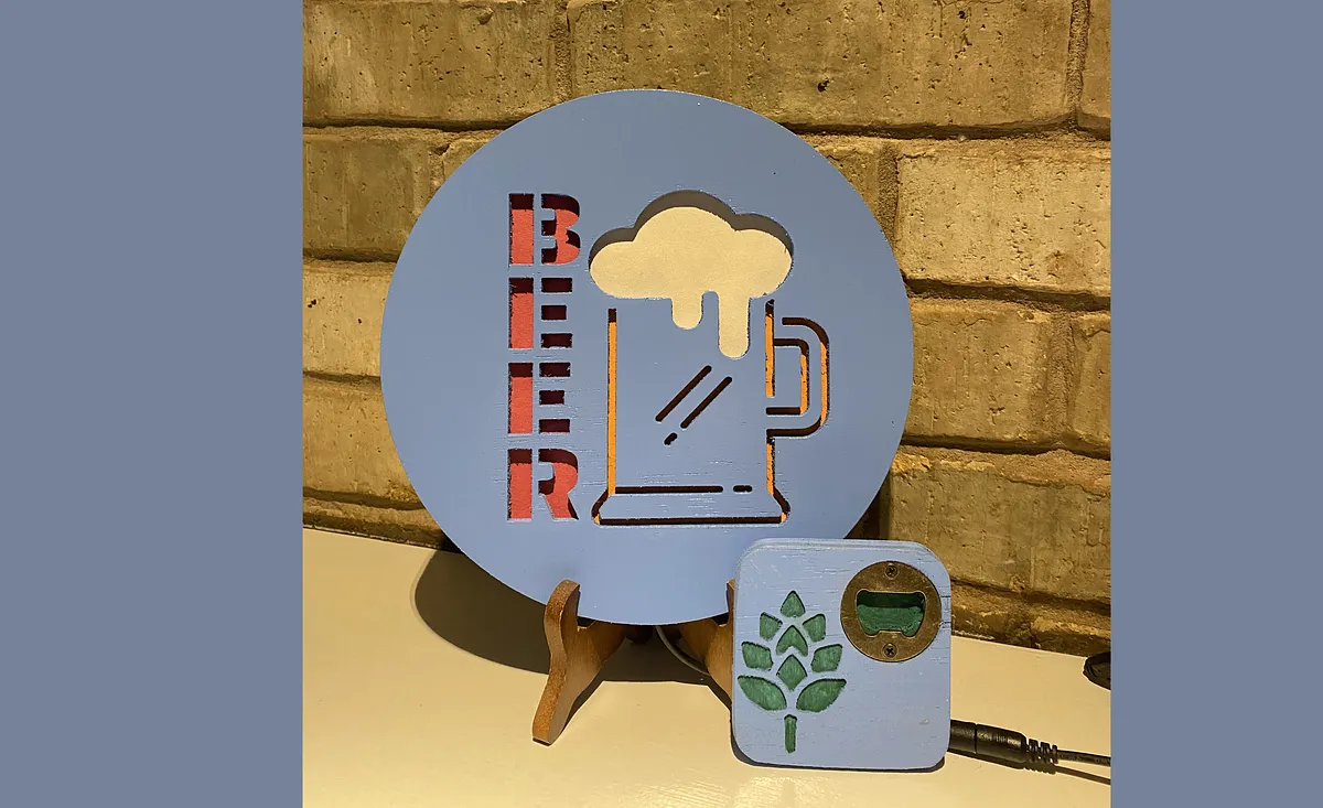 Beer Sign and Matching Coaster/Bottle Opener - image 4