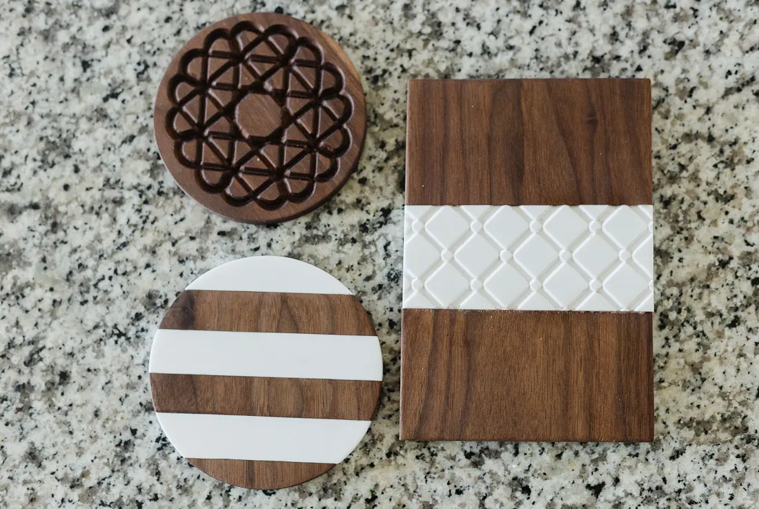 DIY Corian + Walnut Trivets - image 1