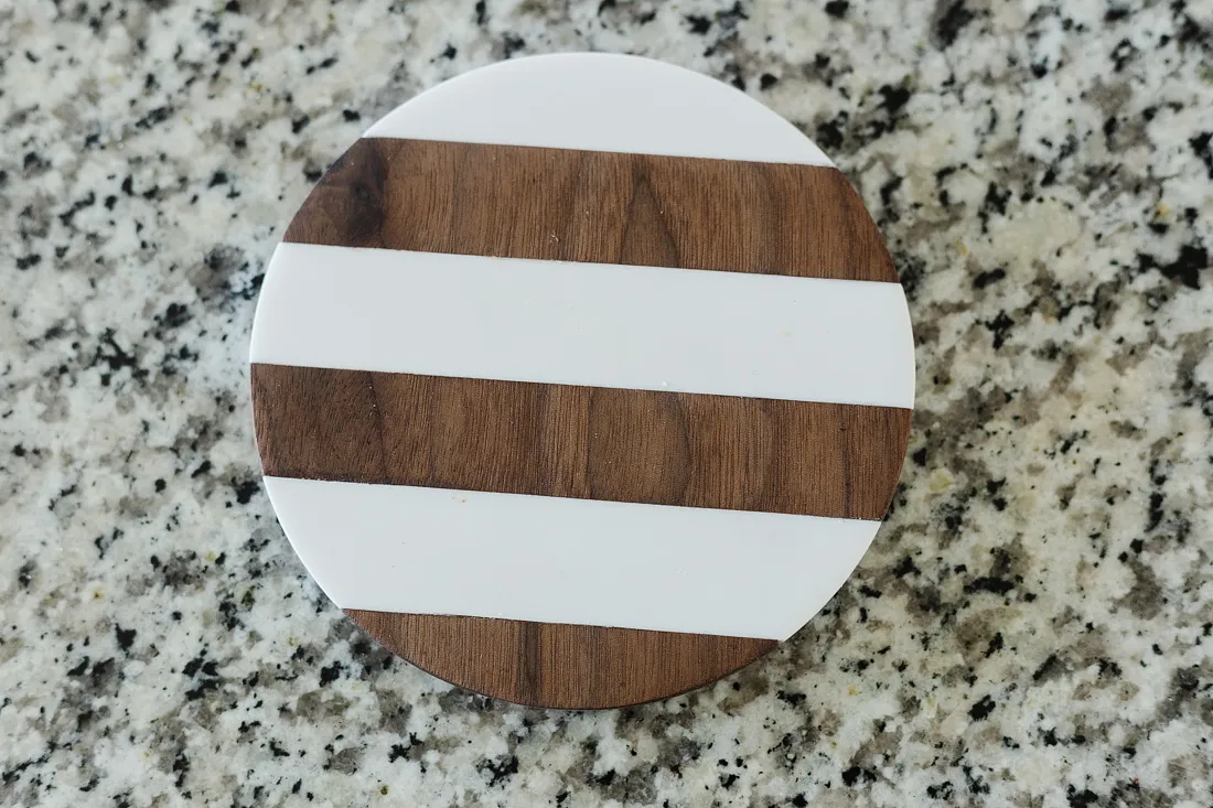 DIY Corian + Walnut Trivets — Corian + Walnut Stripes