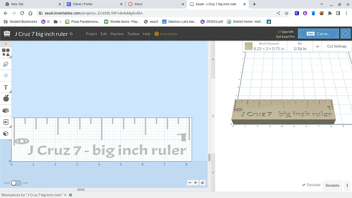 J Cruz 7 big inch ruler - image 1