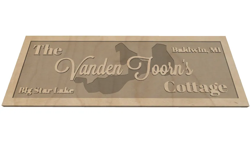 Family Name Sign with Lake in Background - image 1