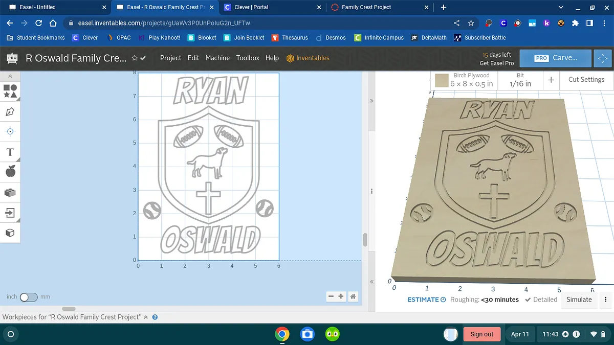 R Oswald Family Crest Project - image 1