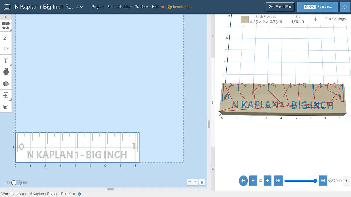 N Kaplan 1 Big Inch Ruler - image 1