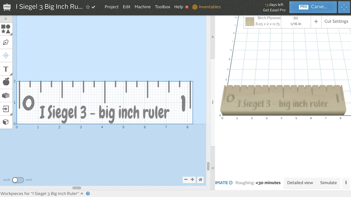 I Siegel 3 Big Inch Ruler - image 1