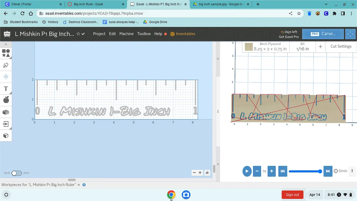 L Mishkin P1 Big Inch Ruler - image 1